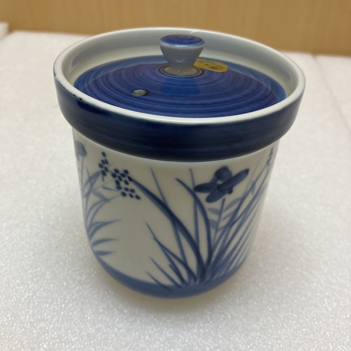 XL7196 松泉窯　茶碗蒸し腕　有田焼　伊万里焼　梅の花　染付　古伊万里　色鍋島　染付_画像1