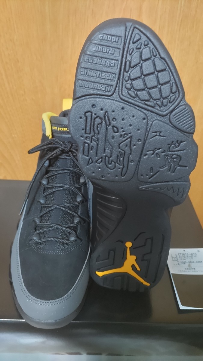 【未使用品】【定価以下】NIKE AIR JORDAN 9 RETRO ‘University Gold’　ユニバーシティ ゴールド　US9 27cm_画像4