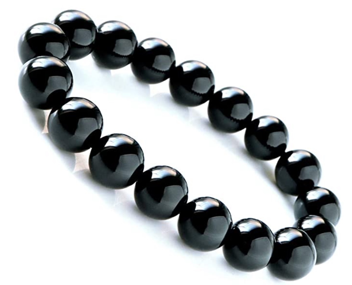 天然石卸】パワーストーン ブラックオニキス 黒水晶 10mm 天然石 高