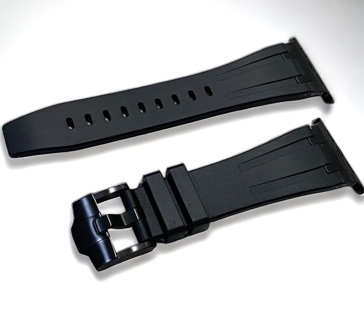  black FB*Apple Watch band rubber belt 42mm44mm45mm49mm stainless steel 316L custom belt case Apple watch 
