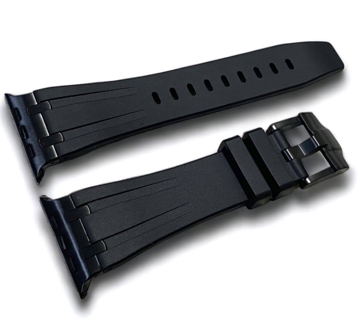  black FB*Apple Watch band rubber belt 42mm44mm45mm49mm stainless steel 316L custom belt case Apple watch 