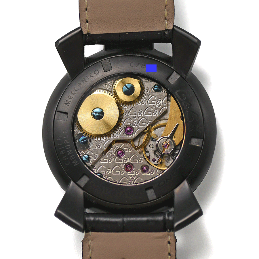 ガガミラノ GaGa MILANO マヌアーレ48MM 手巻き 5012.3 ブラック/マルチカラー メンズ 紳士用 男性用 腕時計 中古の画像2