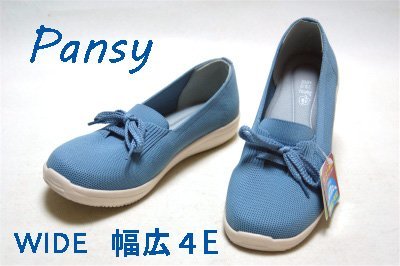 【Pansy】パンジー軽量・ストレスフリーな 楽ちんシューズ#4303 BLUE 22.5cm ゆったり4E◆新品_画像1