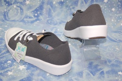 SALE【Pansy Sports】軽量ゴム紐スニーカー #1395 GRAY 23.5cm EEE★新品★_画像3