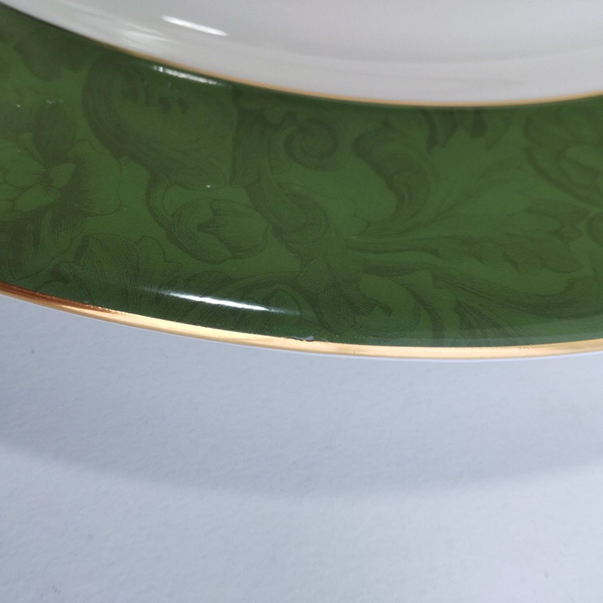 セール ウェッジウッド WEDGWOOD DAMASK GREEN 31cm大皿 ディナープレート 金彩