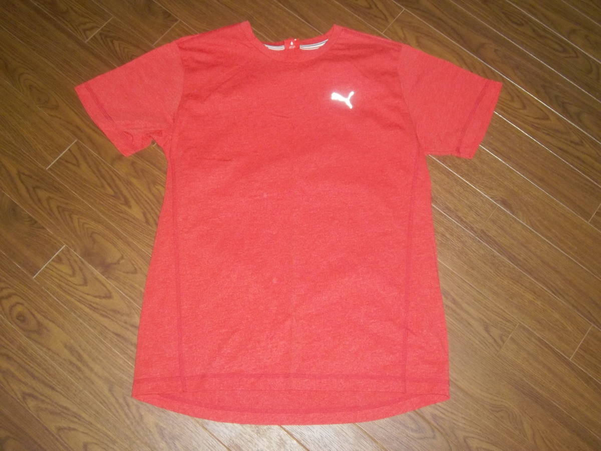 【PUMA】プーマ 半袖 Tシャツ M 赤 プリント マーク（中古美品）_画像1