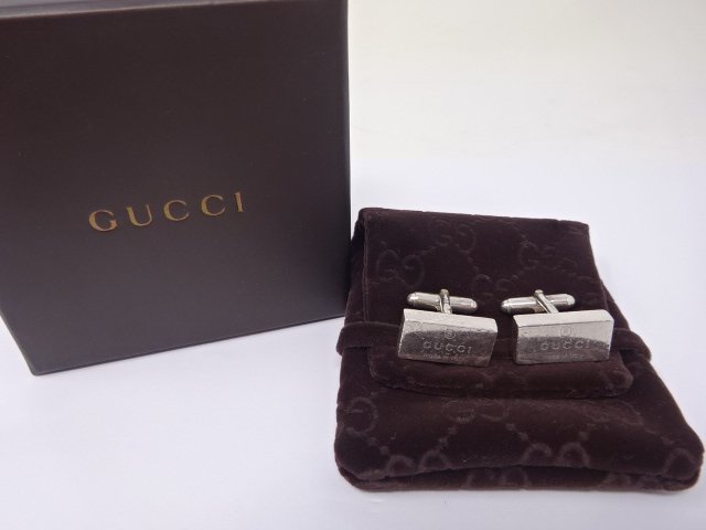 ◆GUCCI グッチ シルバー925 カフリンクス カフス 箱付き 中古◆6589