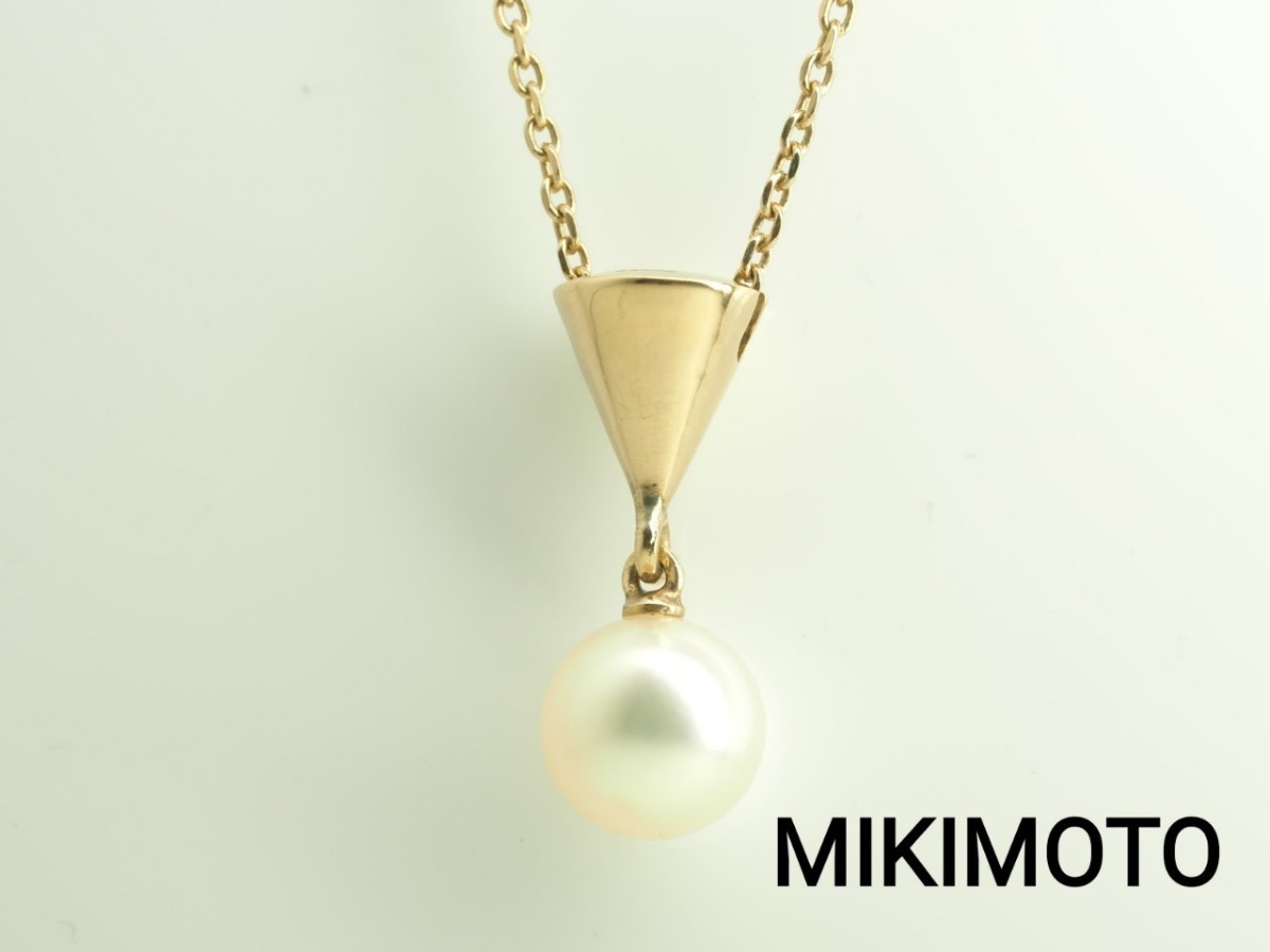 話題の行列 MIKIMOTO　ミキモト　天然アコヤ本真珠ネックレス　K14YG 7.1mm玉 ネックレス、ペンダント、チョーカー