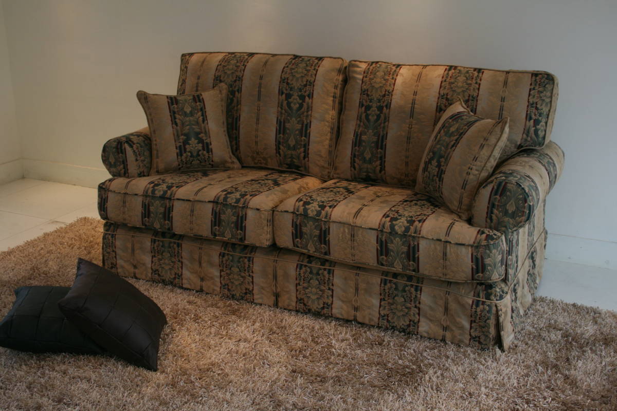  free shipping 3 seater . sofa american fabric cloth stripe sofa 136C J021-64 3P