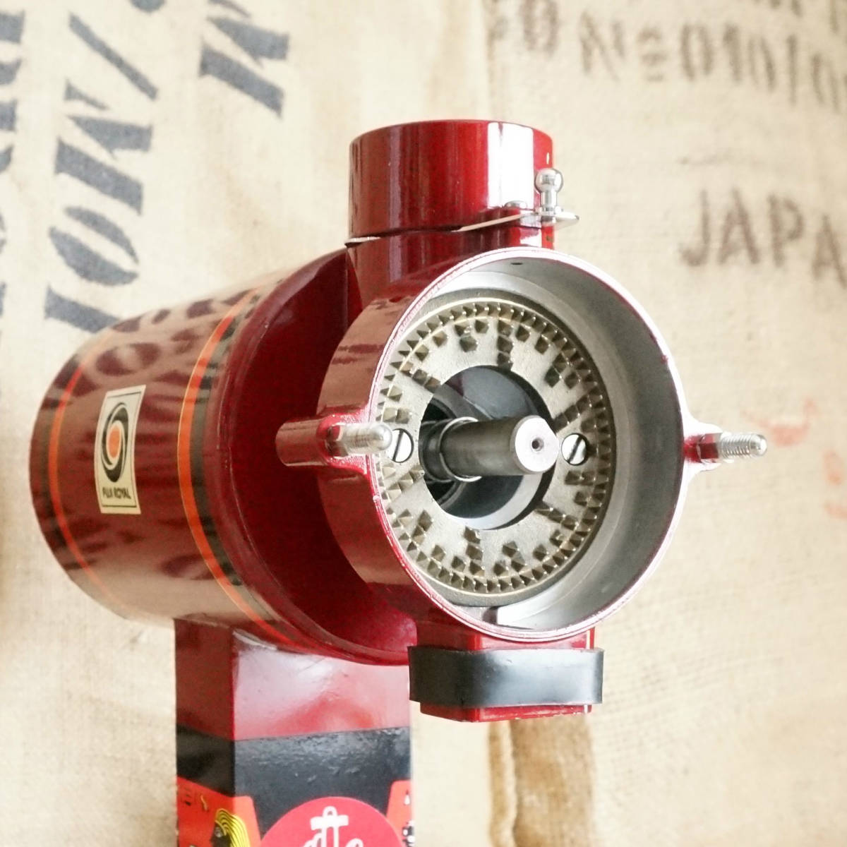 ◆ Fuji Royal 業務用 コーヒー ミル フジローヤル R440 レッド ホッパー・フタ・受缶付 分解整備済 動作OK ◆_画像9