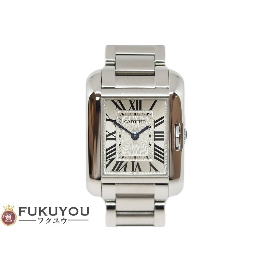 Cartier/カルティエ タンクアングレーズSM W5310022 クォーツ SS シルバー文字盤 レディース腕時計
