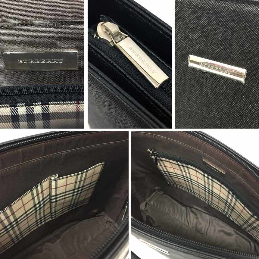 BURBERRY バーバリー トートバッグ レザー ブラック 黒 aq8321_画像3