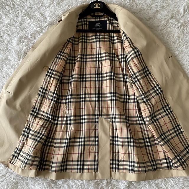 バーバリーロンドン BURBERRY LONDON ノバチェック トレンチコート ハーフコート ベルト エポーレット 38（M） ポリエステル  ベージュ