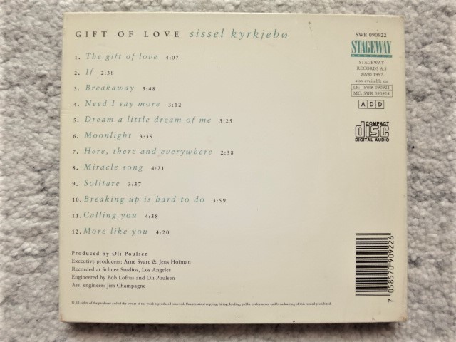 A【 シセル・シルシェブー sissel kyrkjebo / GIFT OF LOVE 】国内盤（解説・訳詞付き）CDは４枚まで送料１９８円_画像2