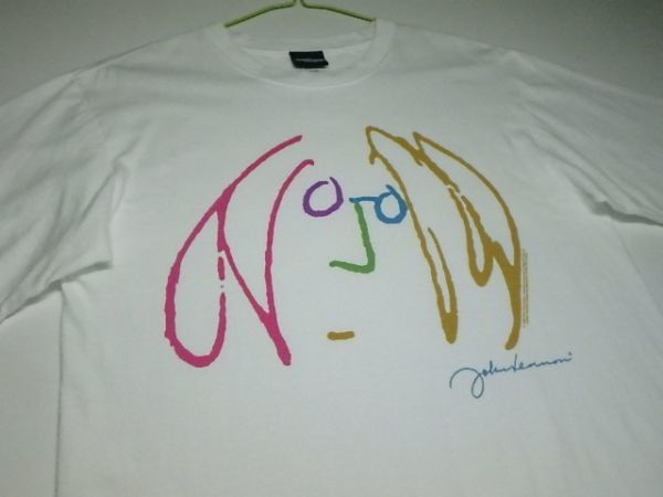 90's ジョンレノン オノヨーコ 版画 虹色 Tシャツ M_画像6