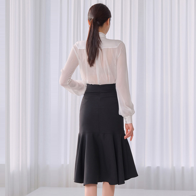 新品　スカートスーツレディース 20代30代40代　着心地抜群　　きれいめ　sexy　　ロング丈　　ドレス　　2点セット　　長袖　_画像4