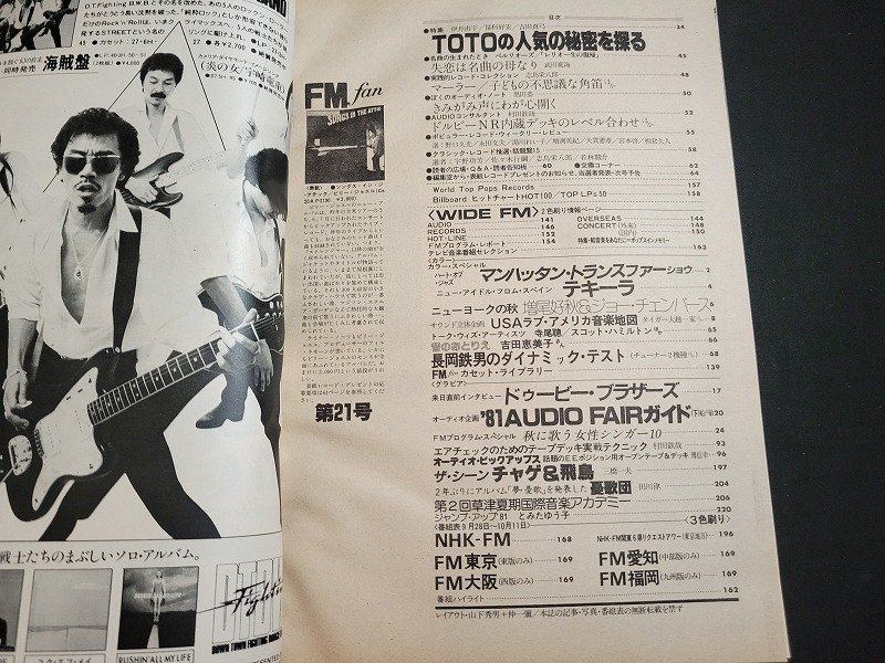 n△　FM fan　1981年9/28ー10/11　特集・TOTOの人気の秘密を探る　共同通信社　/ｄ13_画像3