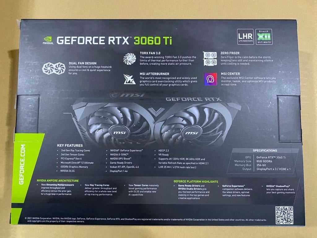 MSI GeForce RTX 3060 Ti VENTUS 2X 新品未開封 グラフィックボード