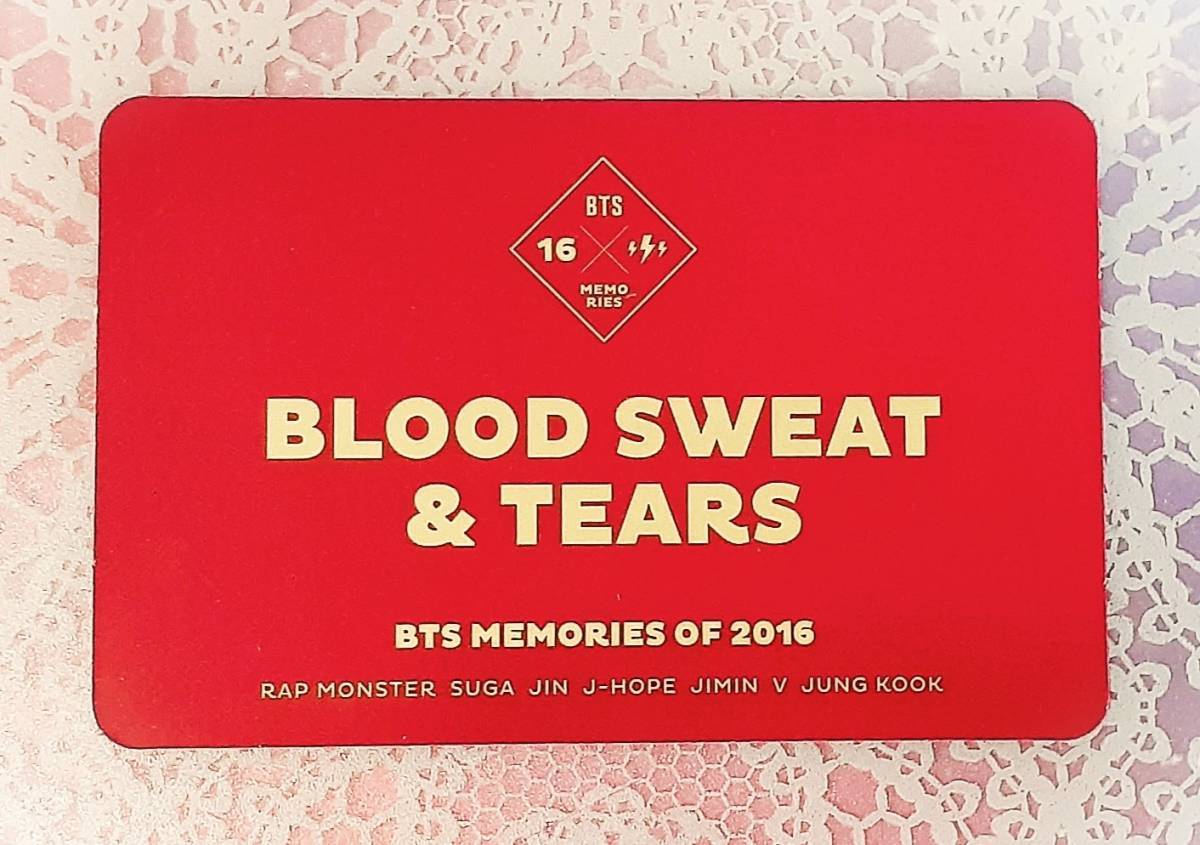 BTS Memories 2016 официальный DVD приложен коллекционные карточки фото карта память z. пот слезы Blood Sweat & Tears ограничение 
