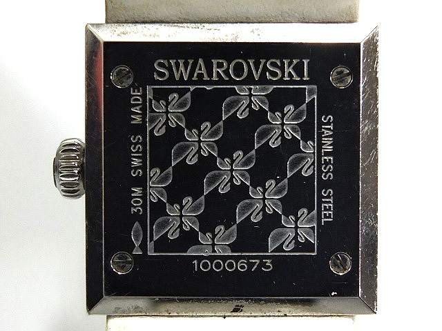 SWAROVSKI スワロフスキー エリス クリスタルメッシュ 時計 1000673 クリスタル ラインストーン レザーベルト 【中古】 JA-17271_画像4