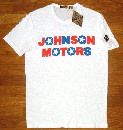 新品 USA製 ジョンソンモータース Johnson Motors スリムフィット プリント 半袖 Tシャツ (Sサイズ/白) トライアンフ Triumph バイク_画像3