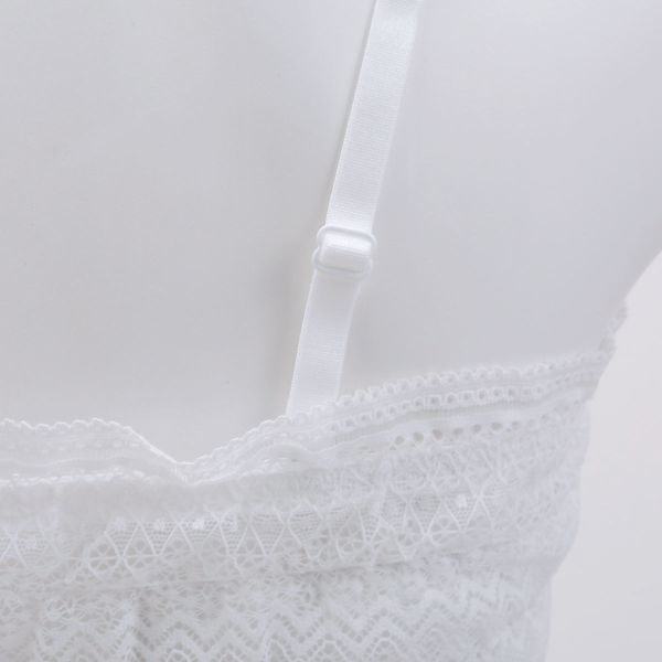  tube top bare top bla top bra . origin cover underwear inner white cotton race M