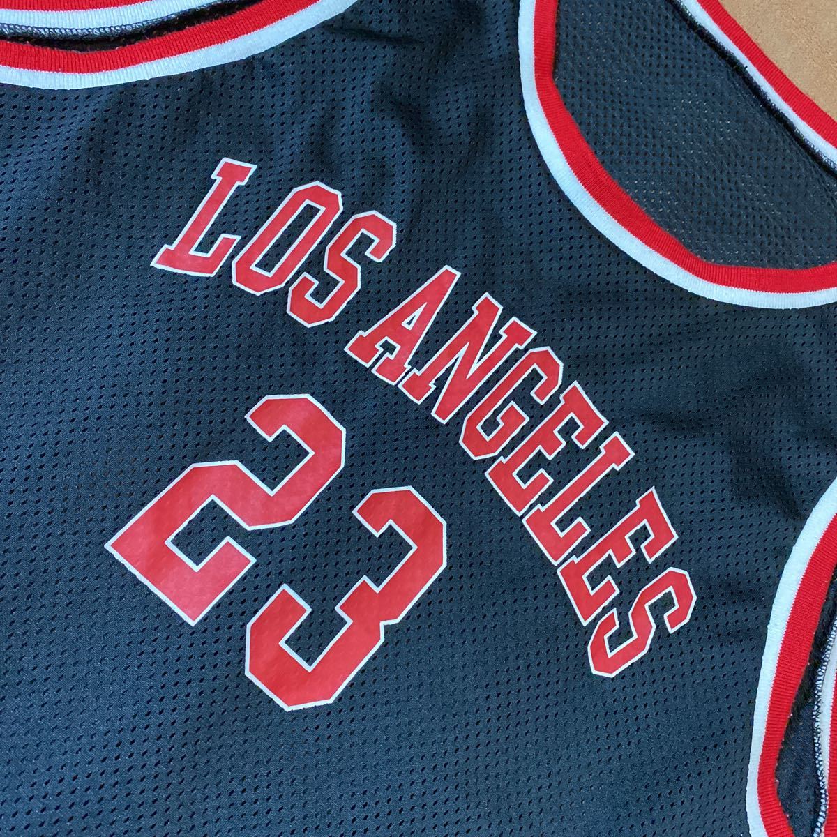 LOS ANGELES 23 バスケットボール シャツ ブラック系 サイズL 古着_画像10