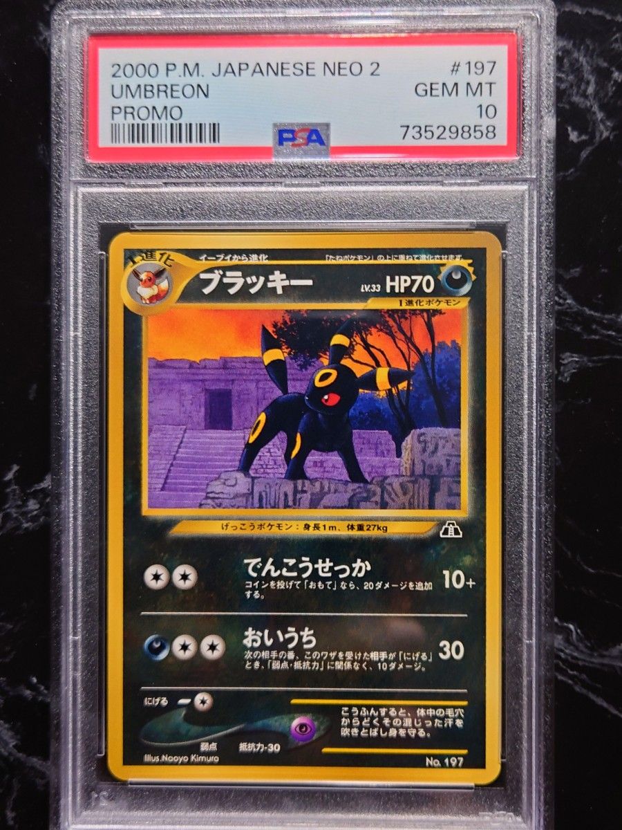 PSA10 ブラッキー 旧裏 ポケモンカード イーブイ＋ブラッキーフィギュア