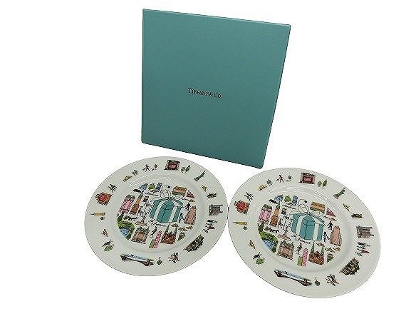 【訳あり】 【未使用】 TIFFANY&CO. TIFFANY&CO. 5TH アベニュー ペアデザートプレート ティファニー 【訳あり】 【未使用】 TIFFANY&CO. TIFFANY&CO. 5TH アベニュー ペアデザートプレート ティファニー