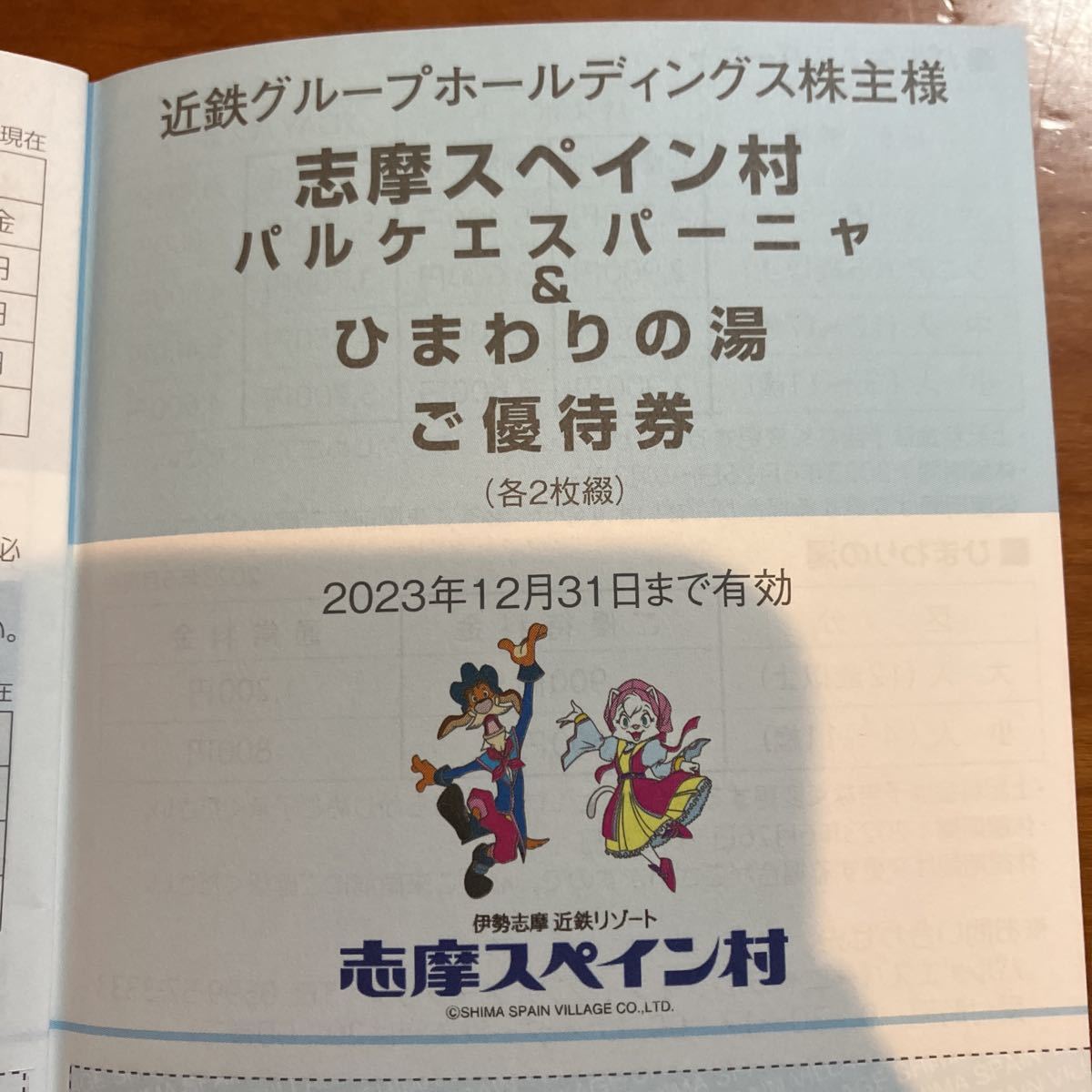 志摩スペイン村 パルケエスパーニャ パスポート20%割引券 2枚(東海