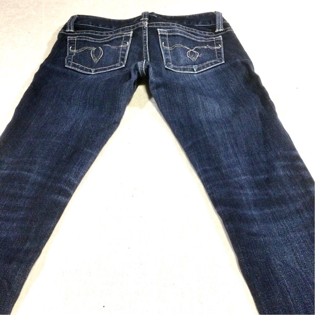 MOUSSY マウジー スキニー ストレッチ ユーズド加工デニム 24 MOUSSY マウジー スキニー ストレッチ ユーズド加工デニム 24