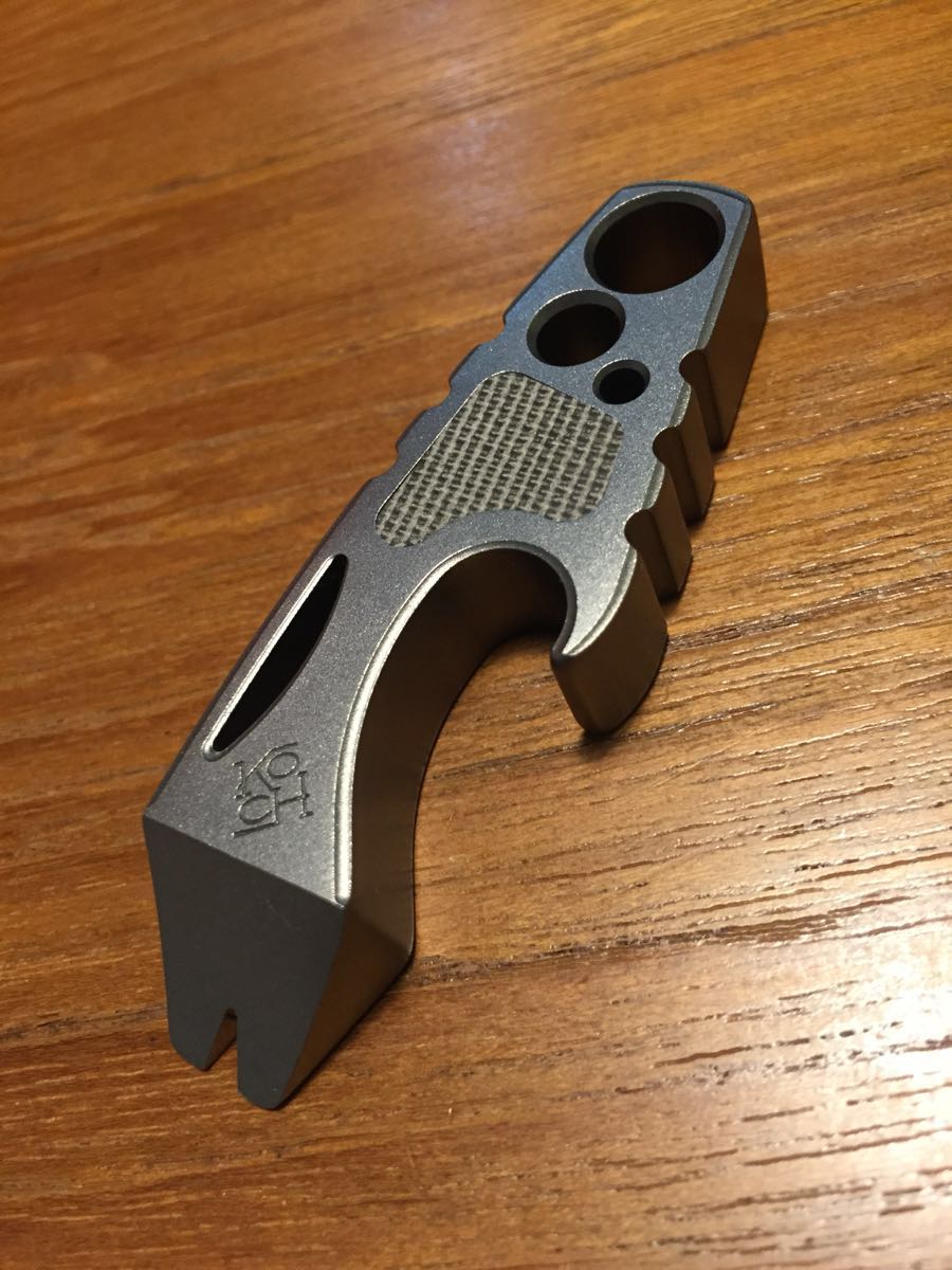 Koch tools Kaplifter 1/2 Full size titanium with green canvas inlay 検EDC