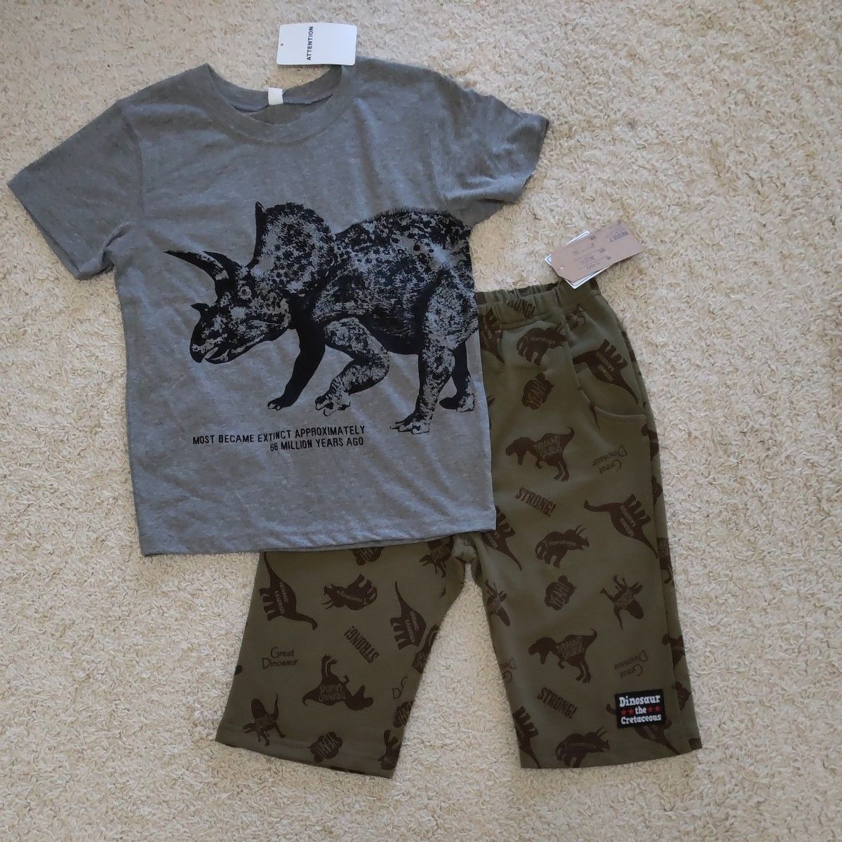 【タグ付き新品】恐竜　半袖Tシャツ&ハーフパンツ　130