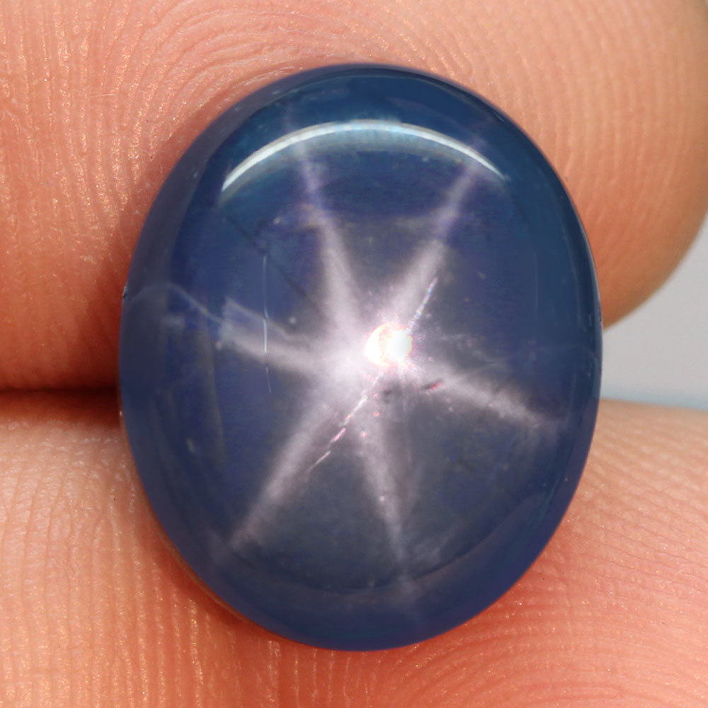 【天然超大粒スターサファイアルース 21.01ct:7825】タイ産 Natural 6Rays Star Sapphire 裸石 宝石 鉱物 コランダム jewelry Thailand