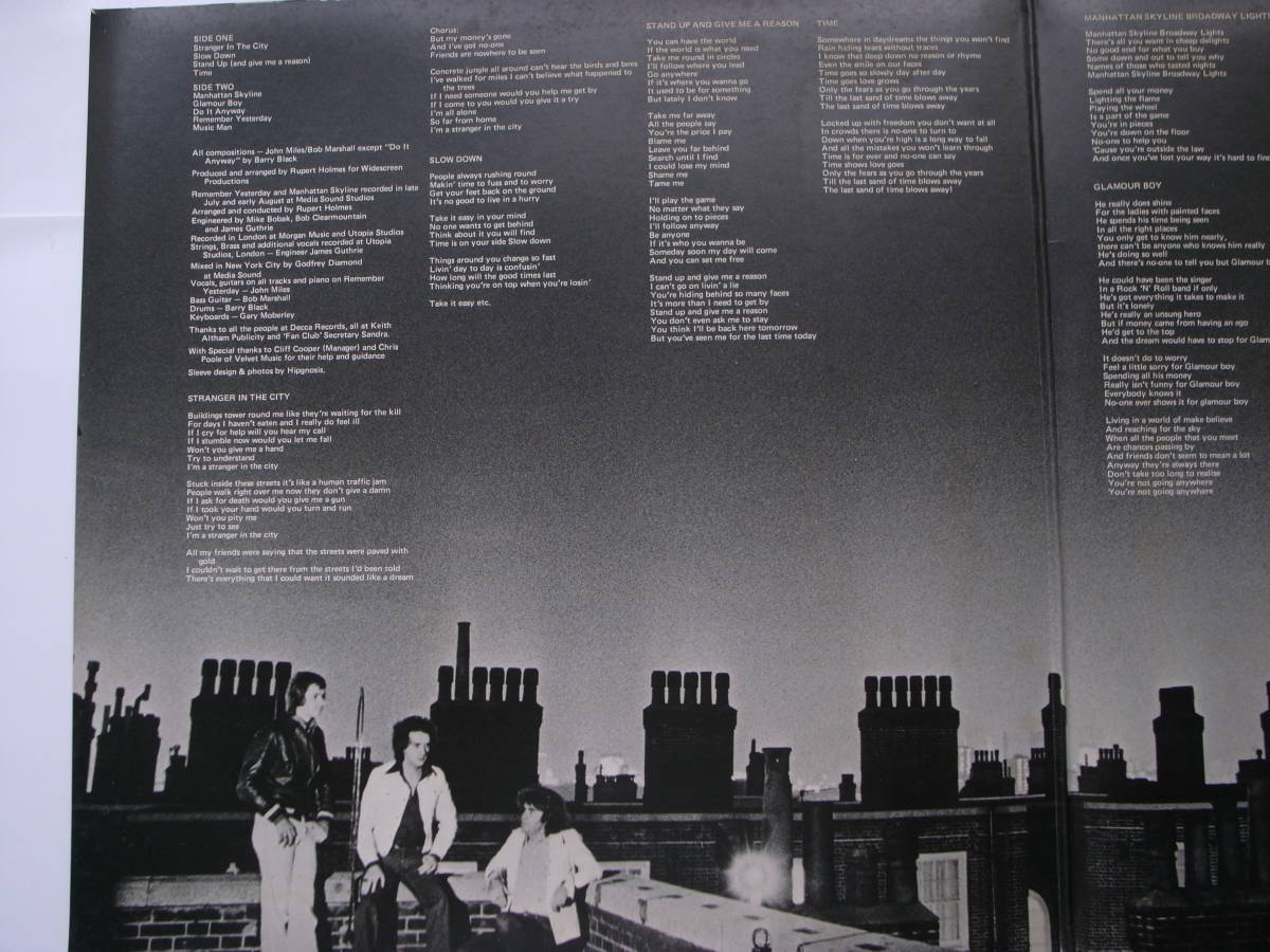 LPレコード（プロモ用白盤）ジョン・マイルズ/大都会の孤独　JOHN MILES/STRANGER IN THE CITY_画像3