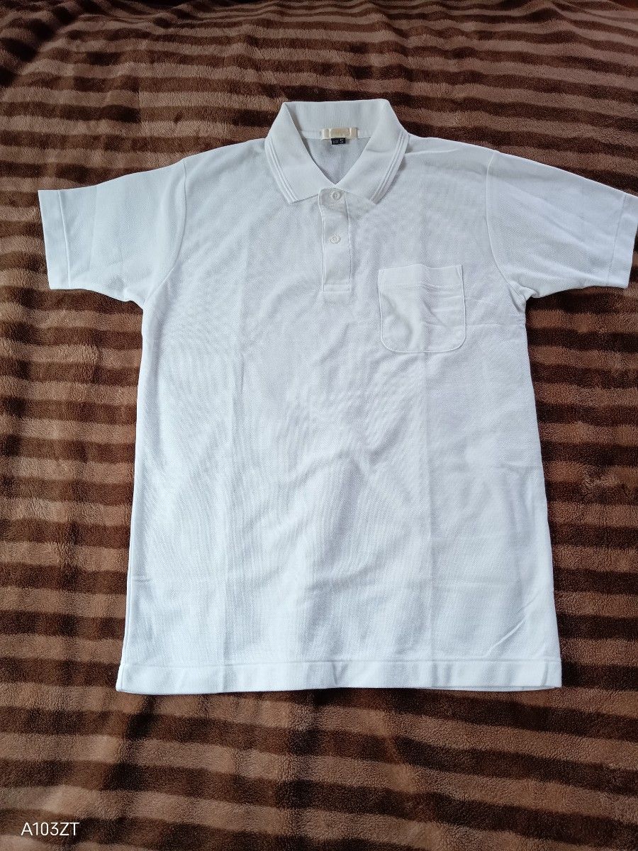 2枚　白ポロシャツ　左胸ポケット　ホワイト　ポロシャツ ゴルフウェア　身幅50　肩幅44　袖丈21　着丈70　pablica　