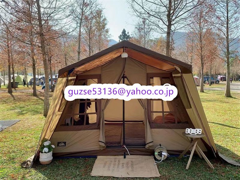 超人気★ロッジ型テント テント 防風防災 ロッジタイプ アウトドア 4-5人用 アウトドア キャンプ テント ファミリーテント 簡単設営 多機能_画像2