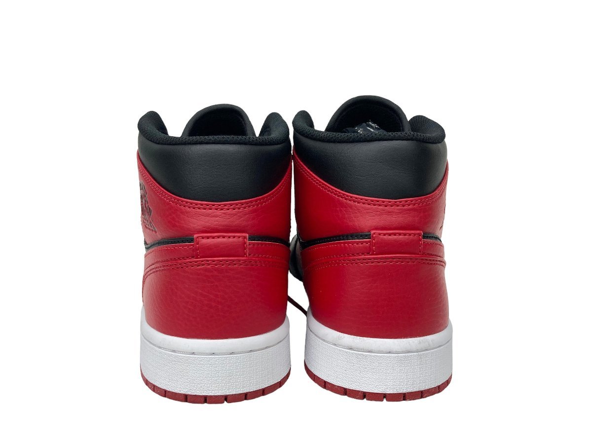 20年製 NIKE (ナイキ) AIR JORDAN 1 MID BRED エアジョーダン1ミッド ブレッド スニーカー 554724-074 27cm US9 赤×黒 メンズ/028_画像4