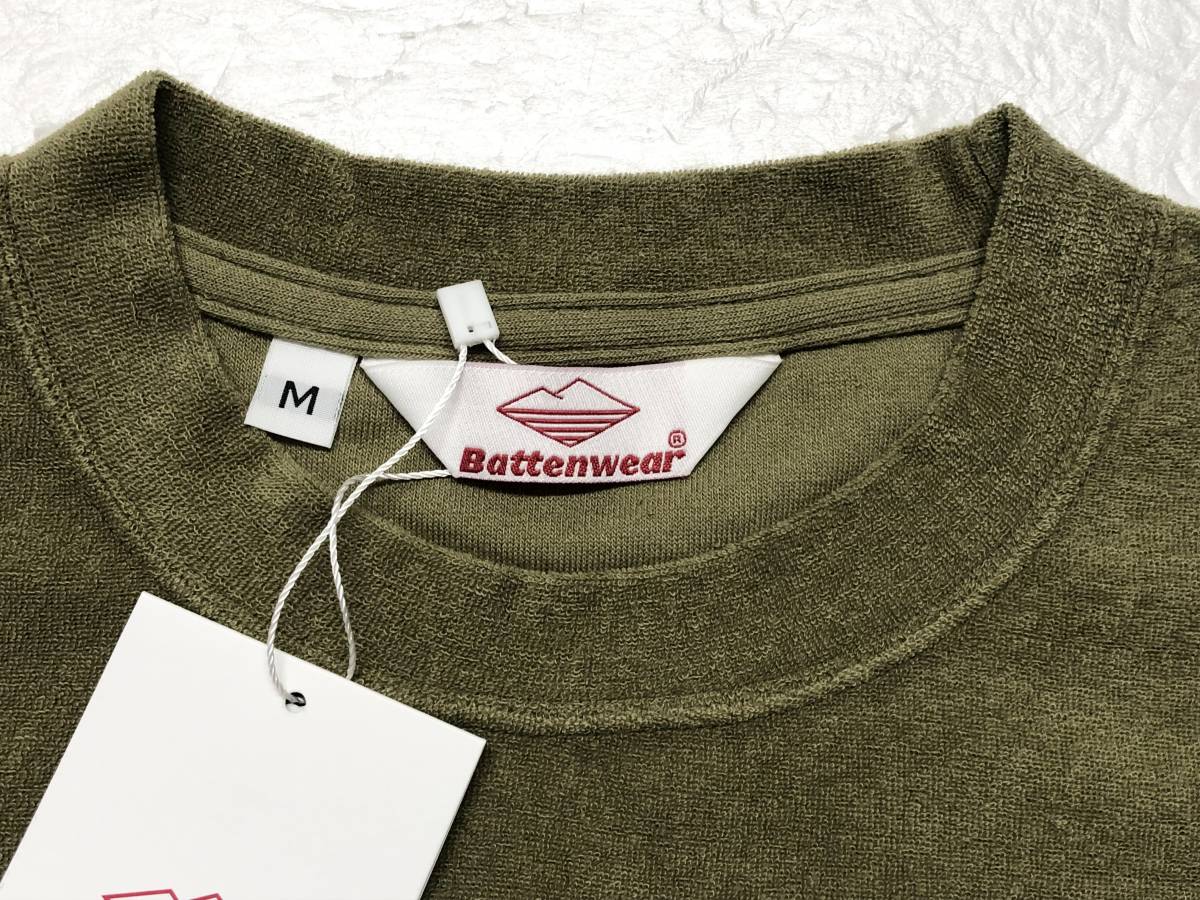○★新品未使用　BATTENWEAR（バテンウェア）　タオル生地Tシャツ　M (USサイズ)　カーキ★○_画像4