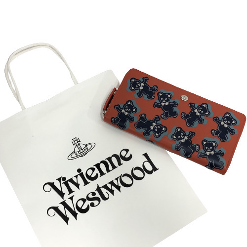 ○★新品 未使用 vivienne westwood 長財布 HAPPY BEAR ラウンドファスナー クマ