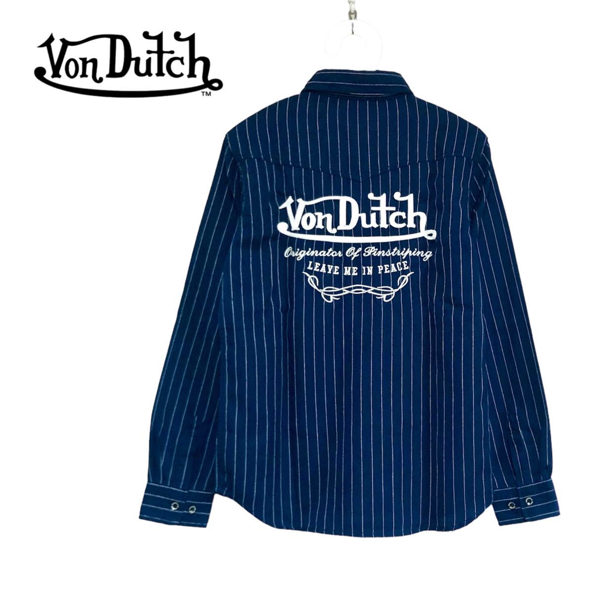 【未使用】Von Dutch  ロゴ刺繍ワークシャツ