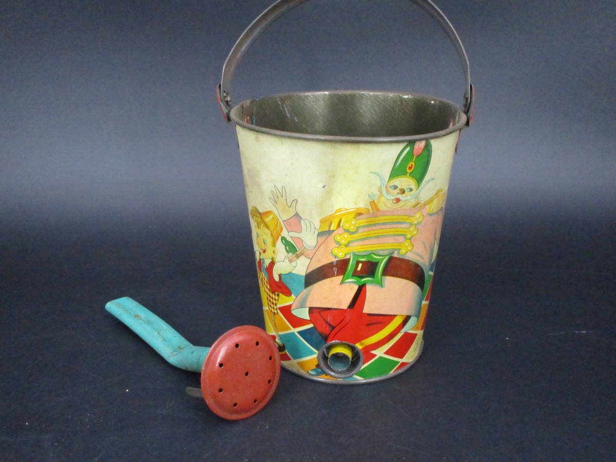  prompt decision Showa Retro toy. tin plate. bucket watering can bucket tin plate postage 510 jpy not yet cleaning hose deterioration Home center .(3458