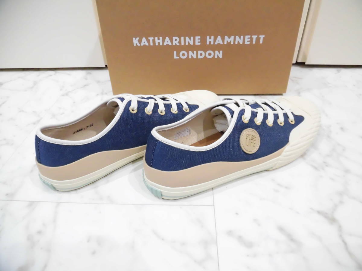 [ новый товар не использовался товар с ящиком ]KATHARINE HAMNETT LONDON Katharine Hamnett London спортивные туфли размер L( примерно 26.0.) обувь обувь Denim 31668