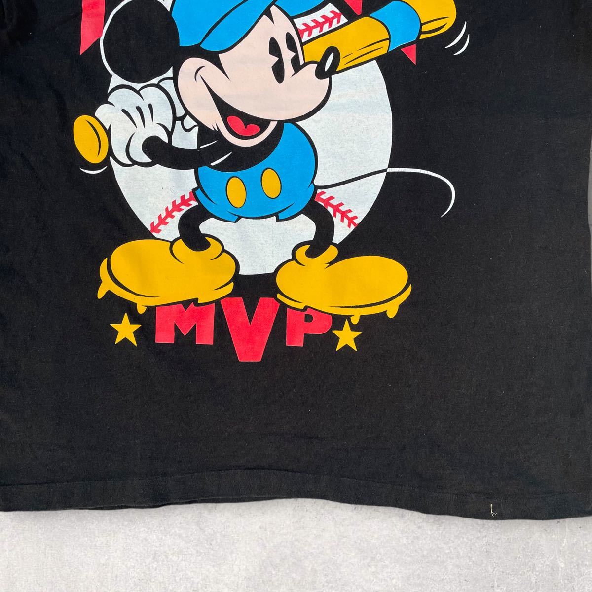 【希少】 90s Disney ミッキーマウス 初期 オフィシャル ヴィンテージ ディズニー USA ビッグサイズ 半袖 Tシャツ ベースボール XL〜_画像3