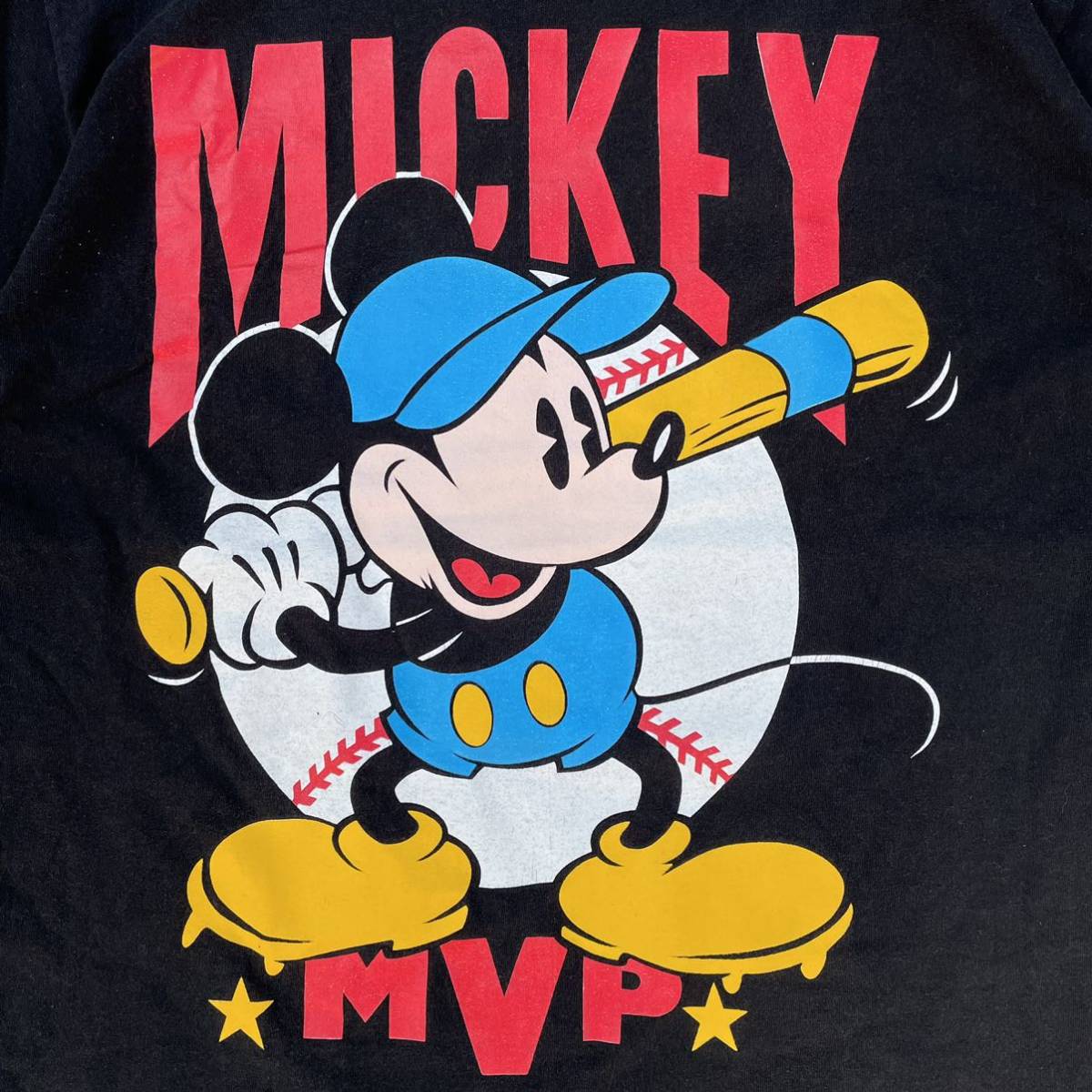 【希少】 90s Disney ミッキーマウス 初期 オフィシャル ヴィンテージ ディズニー USA ビッグサイズ 半袖 Tシャツ ベースボール XL〜_画像4