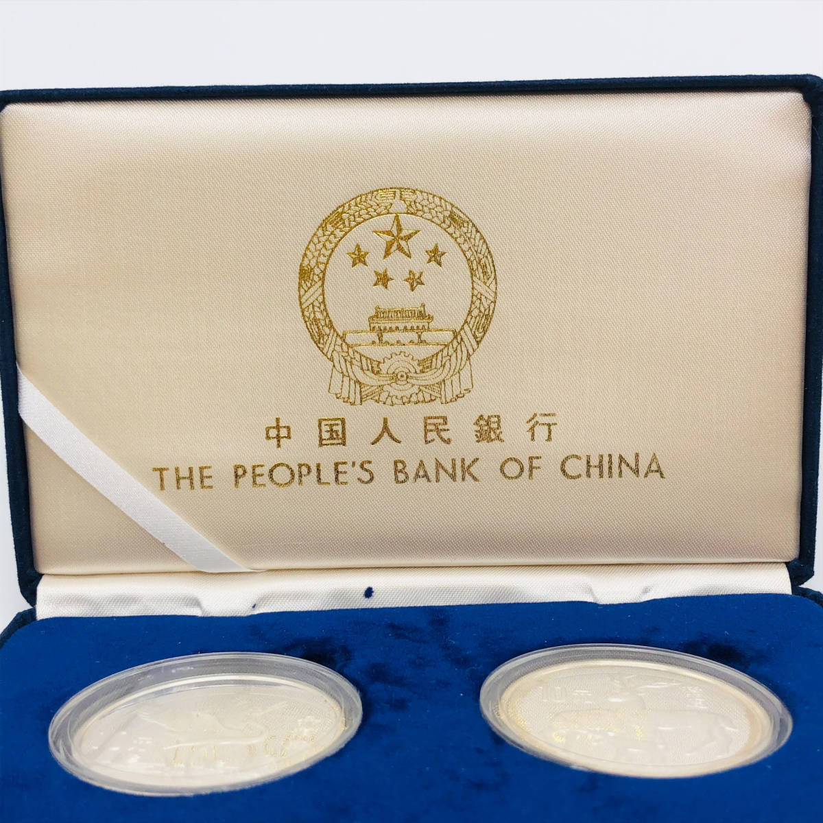 鑑定証書付 中国人民銀行 10元 銀貨 丹頂鶴 梅花鹿 1989年 鶴 鹿 銀