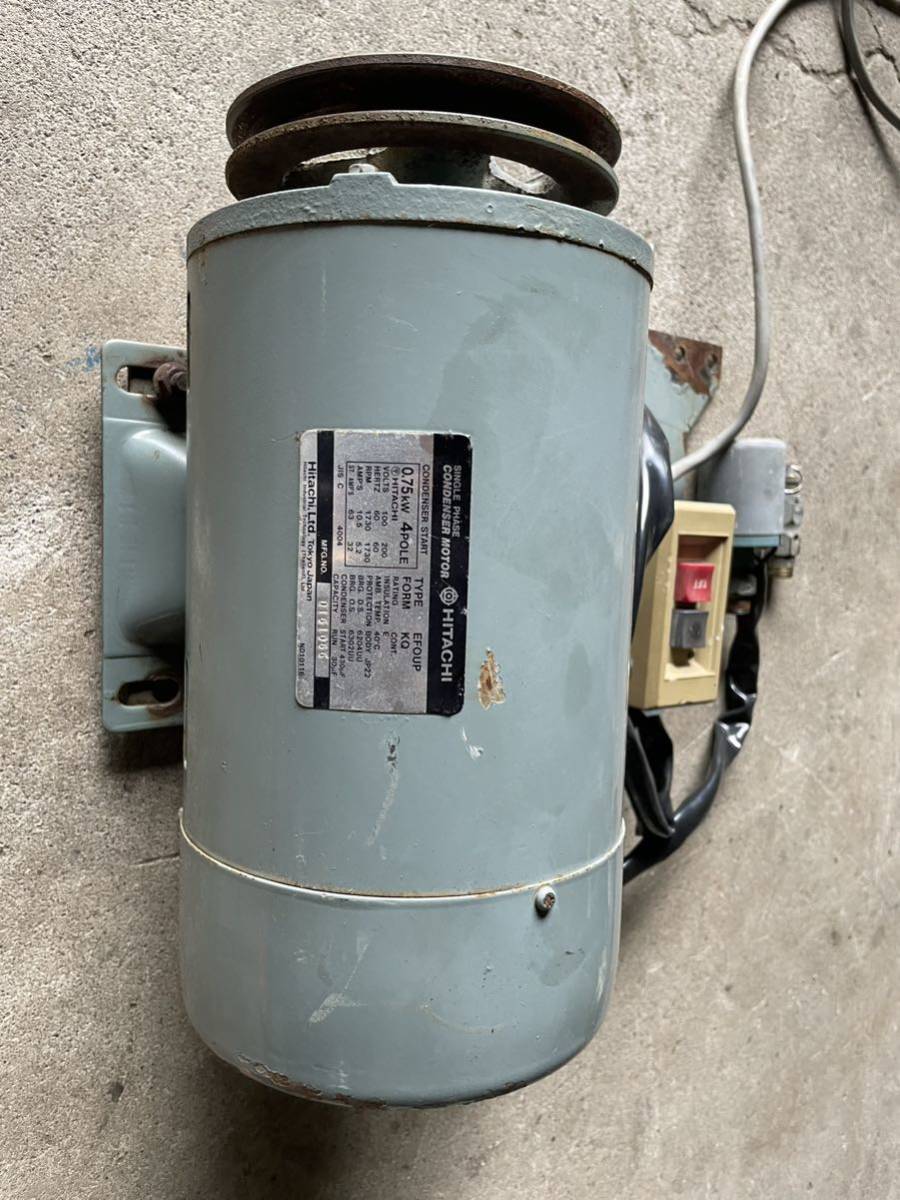 日立 コンプレッサー用モーター 0.75kw 100V /200V 兼用 動作 日立 コンプレッサー用モーター 0.75kw 100V /200V 兼用 動作