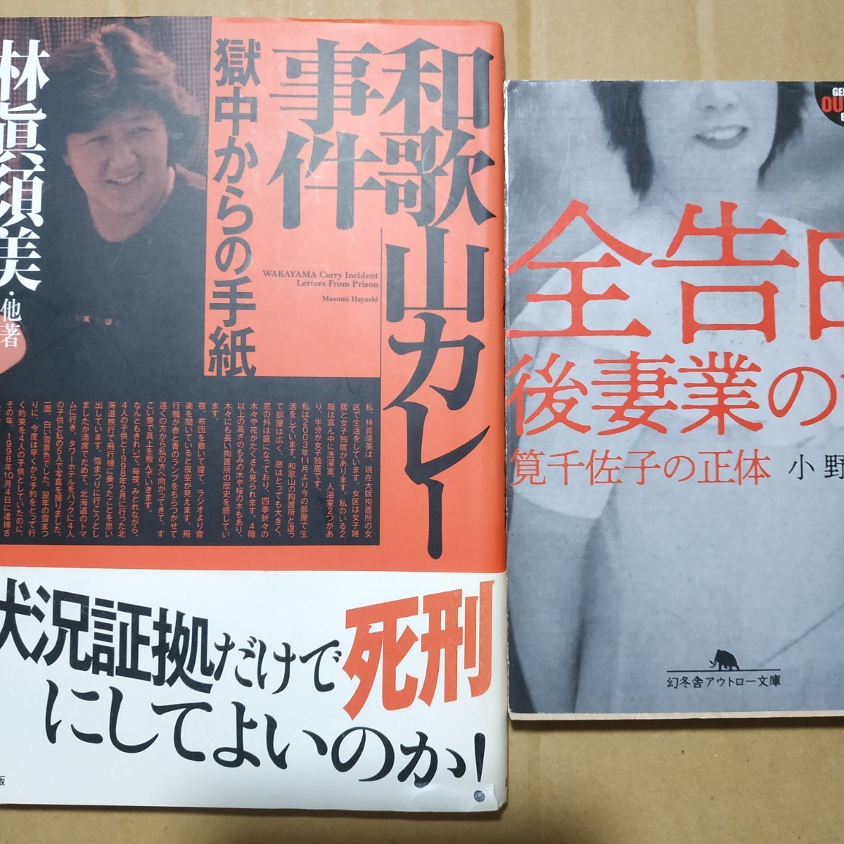 女性殺人犯2冊 和歌山カレー事件-獄中からの手紙/林眞須美 全告白後妻業の女筧千佐子の正体 毒殺 送料210円 検索→数冊格安 面白本棚_画像1