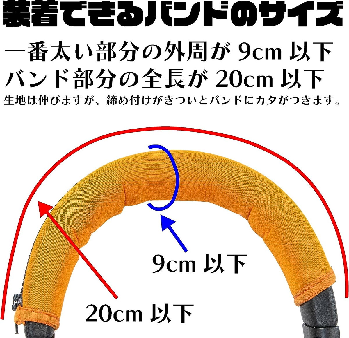 ヘッドホンバンドカバー ファスナー 式 ホワイト 傷んだ ヘッドホン の バンド に被せる SE-HBHC-WH_画像5