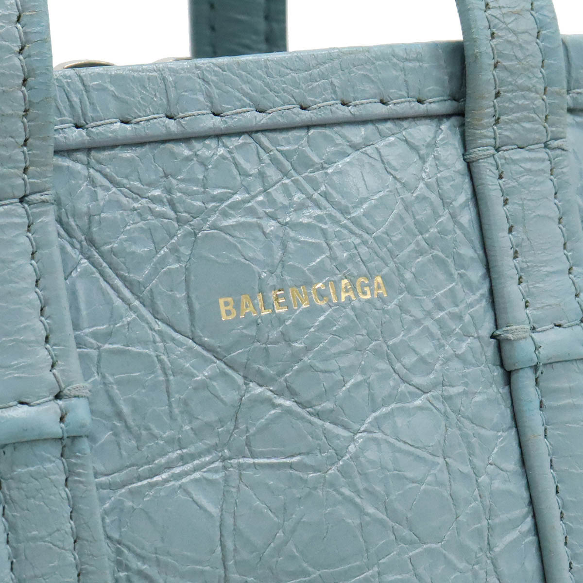 BALENCIAGA バレンシアガ バザール ショッパーXXS ロゴ トートバッグ ミニバッグ ショルダーバッグ レザー_画像9